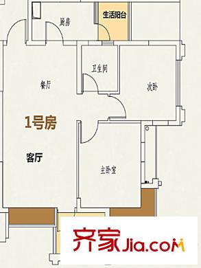 中渝第一城D5/5/9棟樓1號房 2室2廳1衛(wèi)1廚