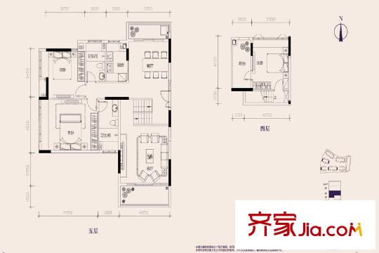 新世界?嘉院C棟C4三疊雅墅3房2廳2衛(wèi)約131.03-131.48平方米 3室2廳2衛(wèi)1廚