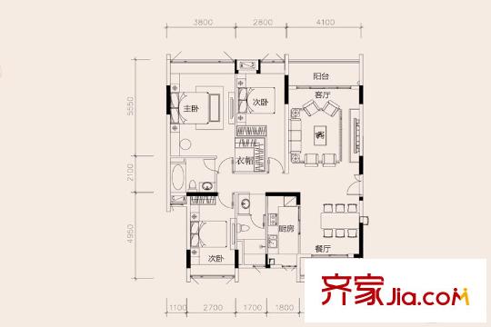 新世界?嘉院B棟B3花園平墅3房2廳2衛(wèi)約131.72平方米 3室2廳2衛(wèi)1廚