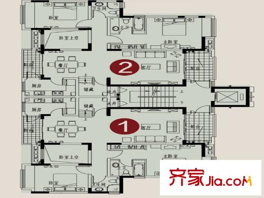 保利公園洋房10棟一單元八層1/2號(hào)房 2室2廳2衛(wèi)1廚