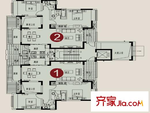 保利公園洋房10棟一單元二層1/2號(hào)房 2室2廳2衛(wèi)1廚