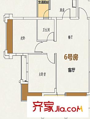 中渝第一城D5/5/9棟樓6號房 2室2廳1衛(wèi)1廚