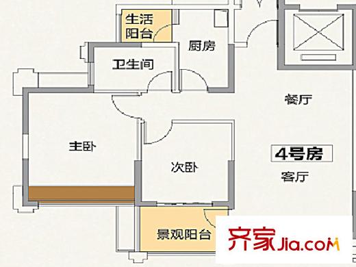中渝第一城D7棟4號(hào)樓 2室2廳1衛(wèi)1廚