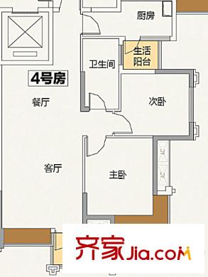 中渝第一城D6棟4號(hào)房 2室2廳1衛(wèi)1廚