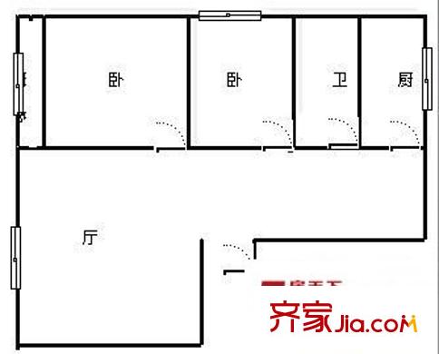 中山花園 2室 戶型圖