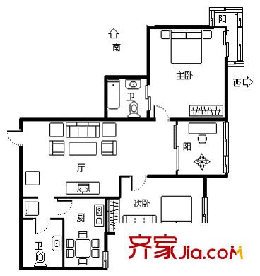 中盛商住樓 戶型圖