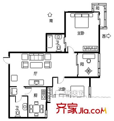 中盛商住樓 戶型圖 1