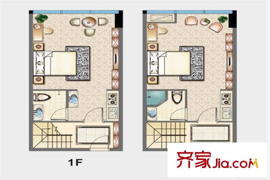 中和寶霖廣場(chǎng)1號(hào)樓上下雙套房 1室1廳1衛(wèi)