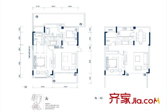 中鐵閱山湖26棟洋房1、2號戶型2室2廳2衛(wèi)100平 2室2廳2衛(wèi)1廚