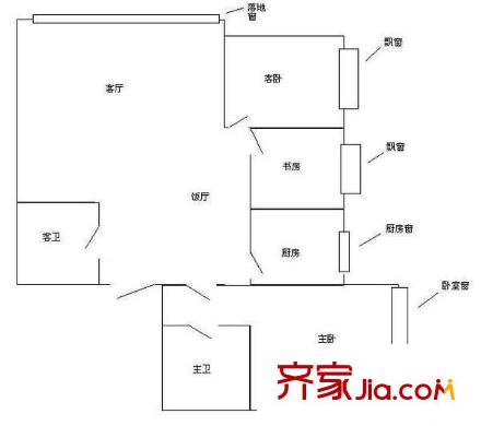 新興苑 3室 戶型圖