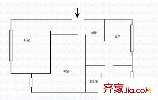 朗晴居 2室 戶(hù)型圖