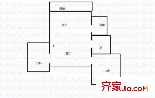 朗晴居 2室 戶(hù)型圖