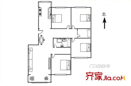 湘雅村武警宿舍 戶型圖 1