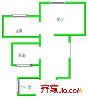 湘雅村武警宿舍 2室 戶型圖