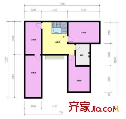 山語(yǔ)馨苑戶型圖A12戶型夾層 5室3廳2衛(wèi)1廚