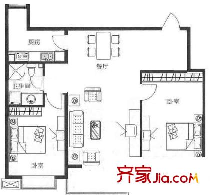 實驗三中經(jīng)適房 戶型圖 1