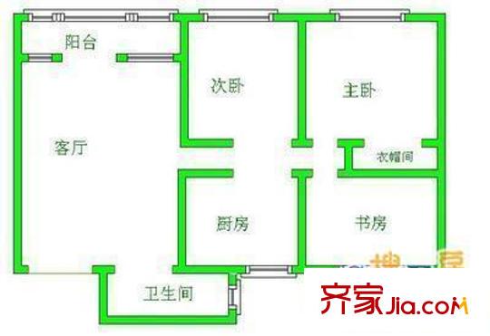 科研所宿舍戶型圖405998760000 3室1廳1衛(wèi)1廚