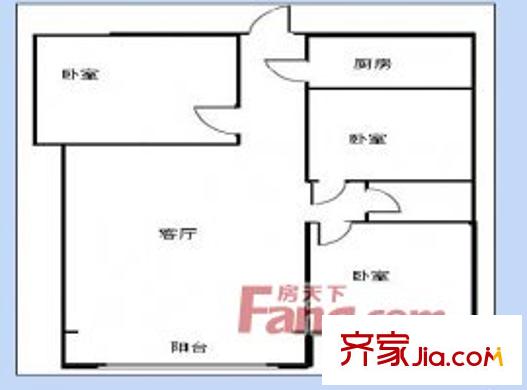 科研所宿舍戶型圖medium_256acfe09b02b6552ea7497f22156013 3室1廳1衛(wèi)1廚