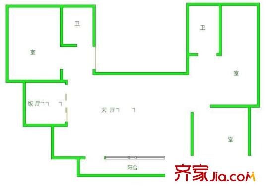 世貿(mào)廣場住宅小區(qū) 3室 戶型圖