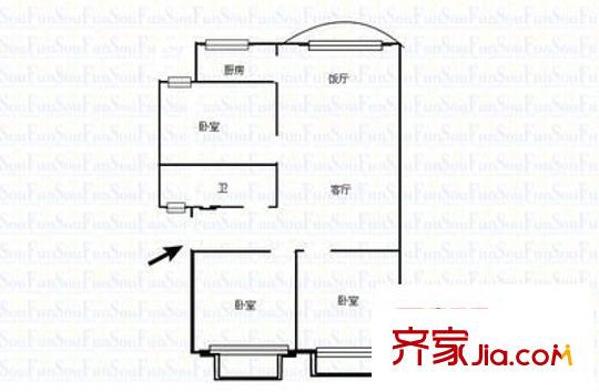 瑞苑A棟 3室 戶型圖