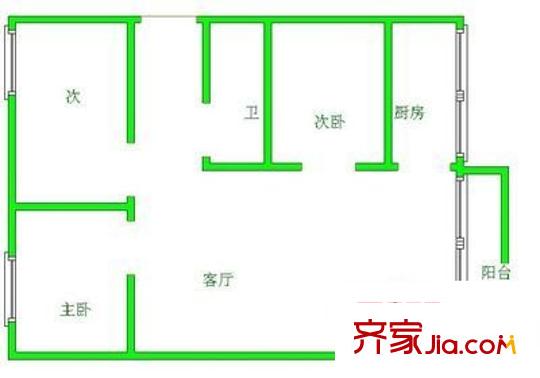 瑞苑A棟 3室 戶型圖