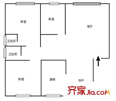沁苑商務(wù)公寓 戶型圖 1