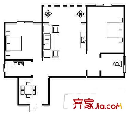 煤炭廳宿舍 戶型圖 1