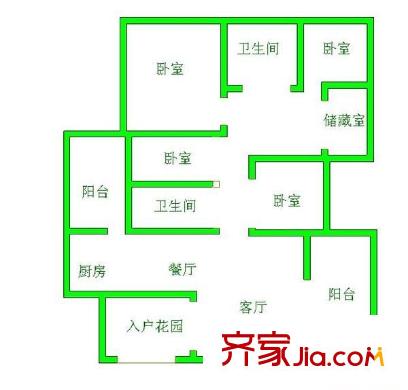 聯(lián)通大廈 4室 戶型圖