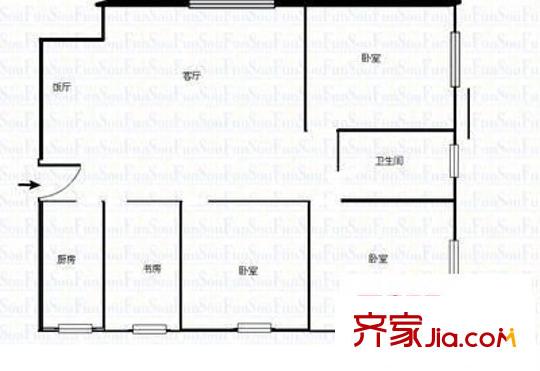 聯(lián)通大廈 3室 戶型圖