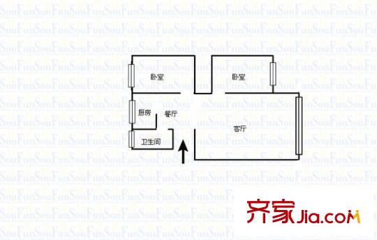 智誠大廈 2室 戶型圖