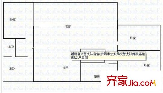 輝煌小區(qū)戶型圖4 4室2廳1衛(wèi)1廚