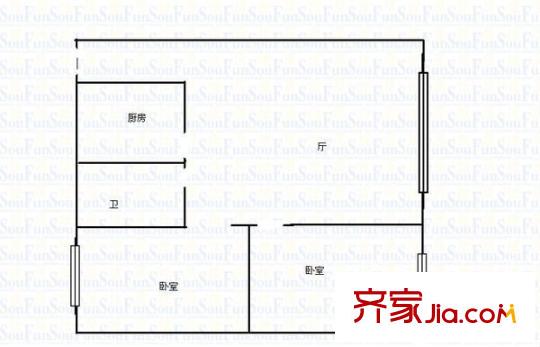 宏陽商住樓 2室 戶型圖