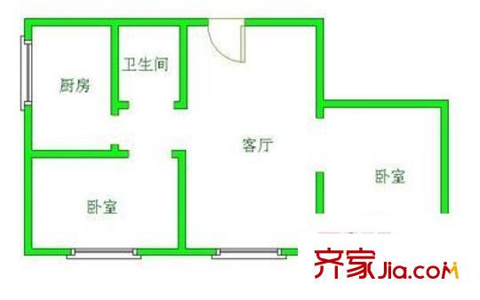 貴鐵新苑 2室 戶型圖