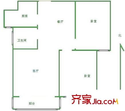 貴鐵新苑 2室 戶型圖