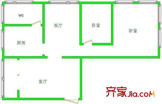 貴鐵新村 2室 戶型圖