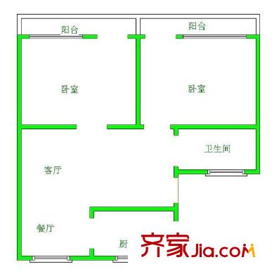 飛機(jī)壩小區(qū)戶型圖406452979200 2室2廳1衛(wèi)1廚