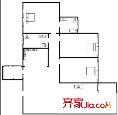 富南花園戶型圖409519492900 3室2廳2衛(wèi)1廚