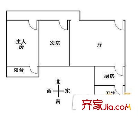電子研究所宿舍戶型圖405214460700 2室1廳1衛(wèi)1廚