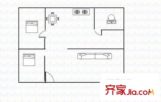 慈庵農(nóng)科委宿舍 2室 戶型圖