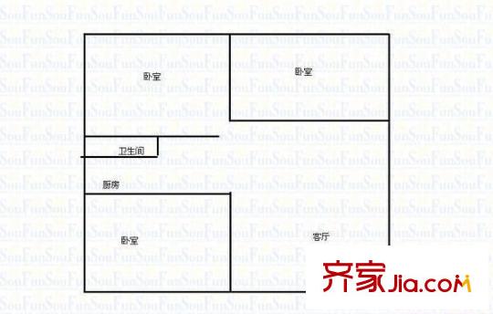 鴻基鴻通城 3室 戶型圖