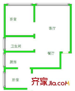 輝煌小區(qū)戶型圖3 3室2廳1衛(wèi)1廚