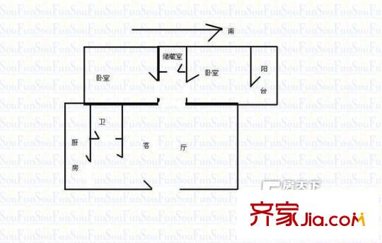 吉新社供銷宿舍 戶型圖 3