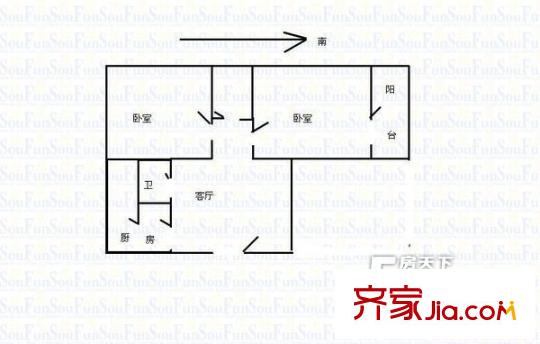 吉新社供銷宿舍 戶型圖 2
