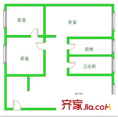 慈庵農(nóng)科委宿舍戶型圖1 