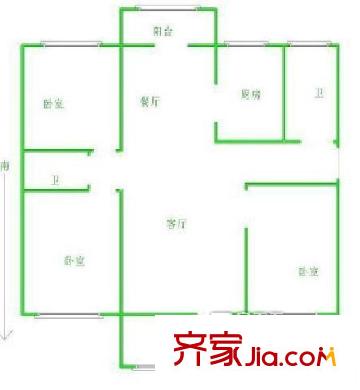 財(cái)政廳宿舍 戶型圖 1