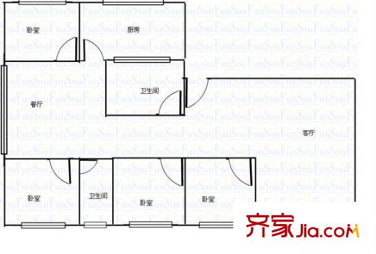 朝陽新村 4室 戶型圖