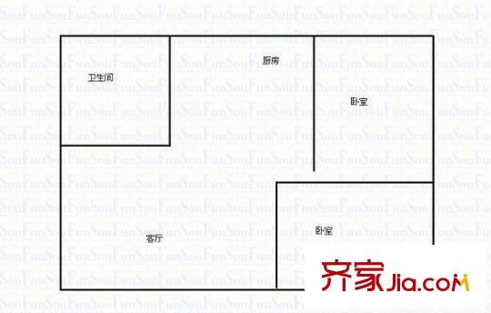再生資源大廈 2室 戶型圖