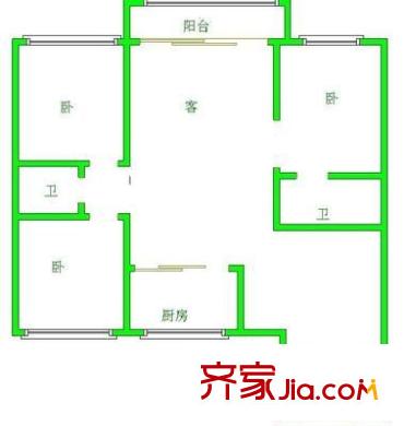 再生資源大廈 3室 戶型圖