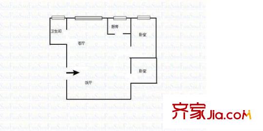 文昌星園 2室 戶型圖