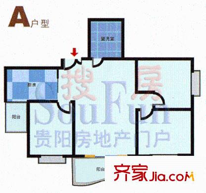 盛庭苑戶型圖3室1廳1衛(wèi)1廚